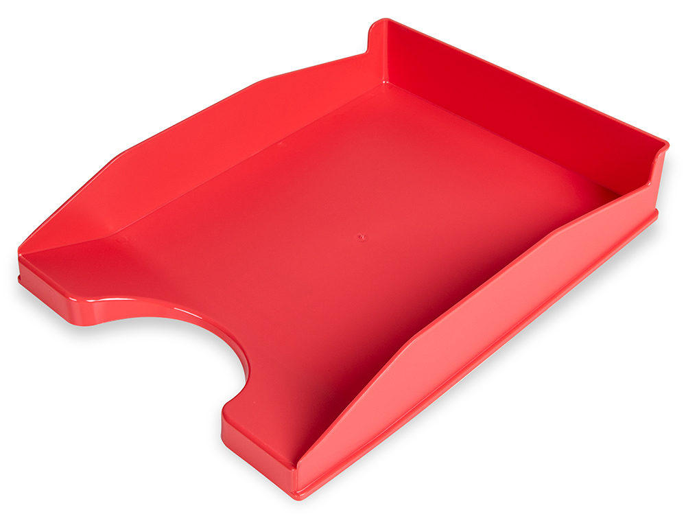 Corbeille à courrier q-connectpolypropylène documents a4+ 240x320mm empilable 350x255x65mm coloris rouge opaque