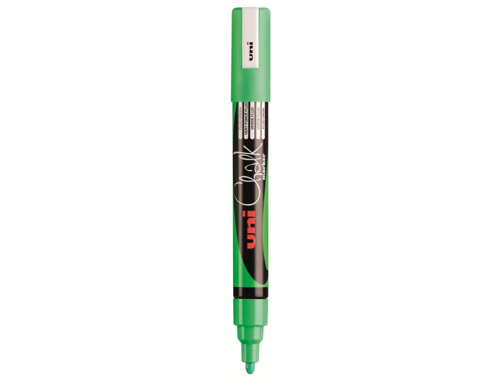 Marqueur uniball craie chalk fin 1.8/2.5mm ideale ardoirse s vitrines résiste pluie couleur lumineuse vert fluo