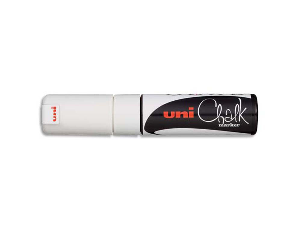 Marqueur uniball craie chalk marker pointe large 8mm craie liquide couleur lumineuse blanc