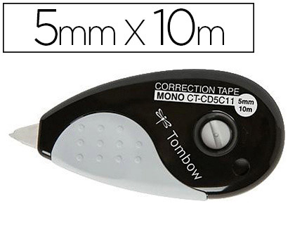 Correcteur tombow mono grip dévidoir ruban 5mmx10m application frontale réécriture immédiate