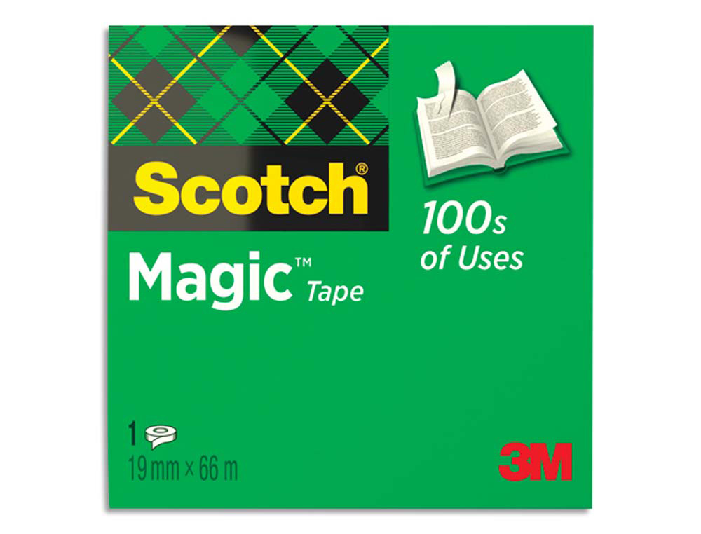 Ruban adhésif scotch magic 810 permet écrire invisible 19mmx66m boîte individuelle
