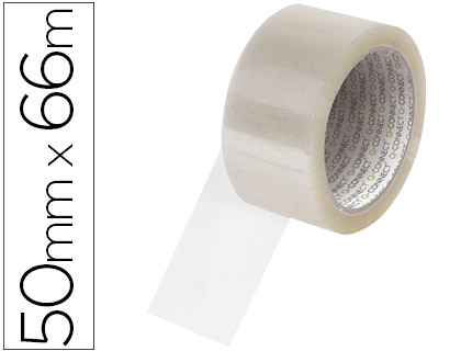 Ruban adhesif q-connect economique special emballage  haute adherence 50mmx66m      coloris transparent