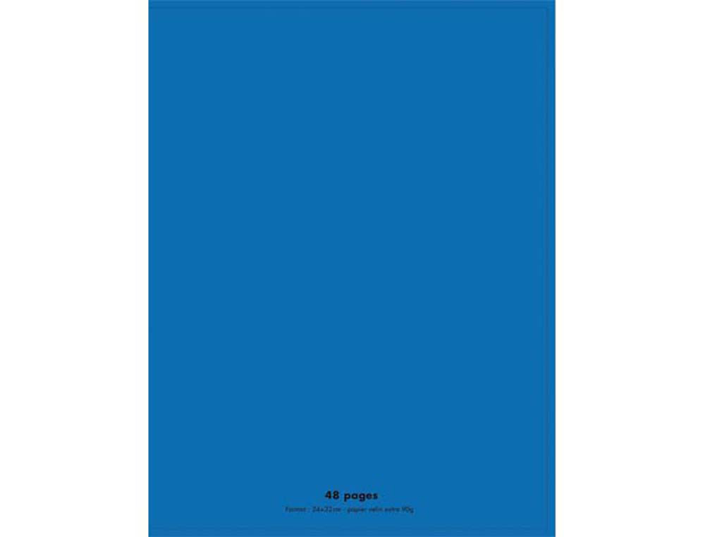Cahier piqué conquérant classique couverture polypropylène rigide transparente a4+ 24x32cm 48 pages 90g séyès bleu