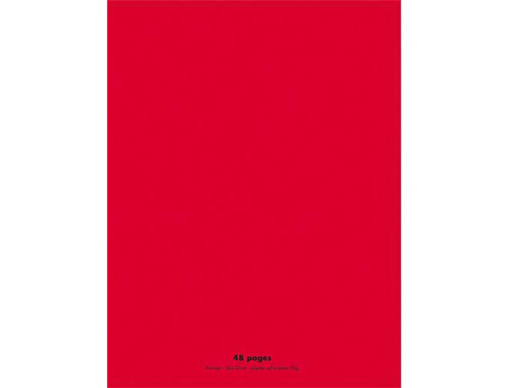 Cahier piqué conquérant classique couverture polypropylène rigide transparente a4+ 24x32cm 48 pages 90g séyès rouge
