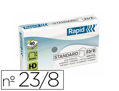 Agrafe rapid 23/8 boîte 1000 unités