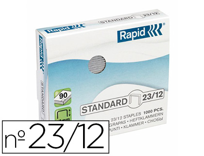 Agrafe rapid 23/12 boîte 1000 unités