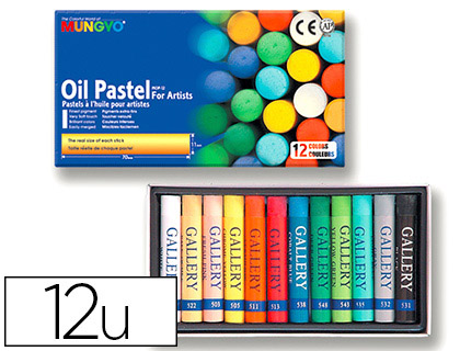 Pastel huile mungyo 70mm pigmentation extra-fine texture onctueuse pouvoir couvrant diamètre 11mm boîte 12 unités