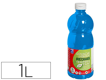 Gouache lefranc bourgeois liquide redimix non toxique fluide couvrante prête à l'emploi bleu primaire flacon 1000ml