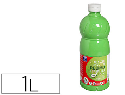Gouache lefranc bourgeois liquide redimix non toxique fluide couvrante prête à l'emploi vert clair flacon 1000ml