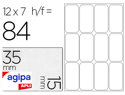 Étiquette adhésive apli agipa bureau 15x35mm pochette 84 unités