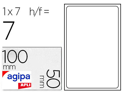Étiquette adhésive apli agipa bureau 50x100mm pochette 7 unités