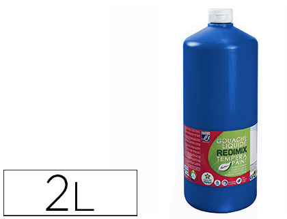 Gouache lefranc bourgeois liquide redimix non toxique fluide couvrante prête à l'emploi bleu primaire flacon 2000ml