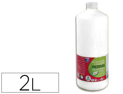 Gouache lefranc bourgeois liquide redimix non toxique fluide couvrante prête à l'emploi blanc flacon 2000ml