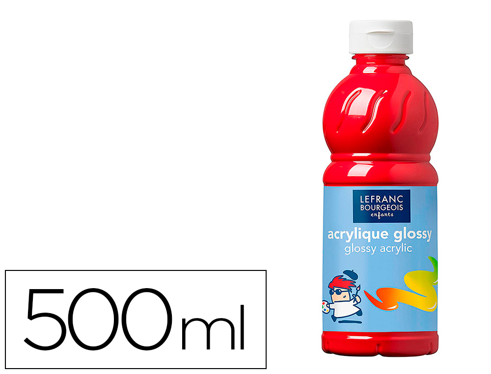 Peinture acrylique lefranc bourgeois glossy fluide brillante indélébile multi-supports orange flacon 500ml