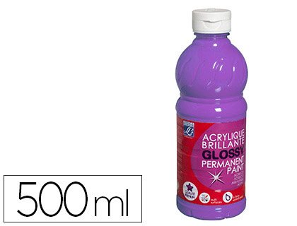 Peinture acrylique lefranc bourgeois glossy fluide brillante indélébile multi-supports violet flacon 500ml