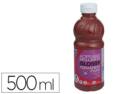 Peinture acrylique lefranc bourgeois glossy fluide brillante indélébile multi-supports terre sienne brûlée flacon 500ml