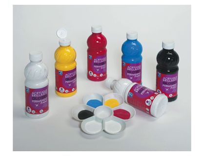 Peinture acrylique lefranc bourgeois glossy fluide brillante indélébile multi-supports noir flacon 500ml