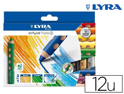 Étui 12 crayons couleur groove triple one 10mm