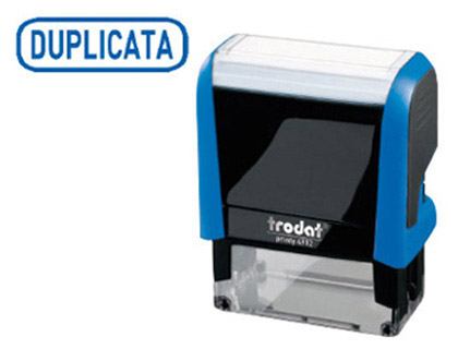 Formule commerciale trodat xprint duplicata empreinte 44x15mm encrage automatique rechargeable bleu