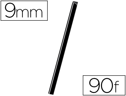 Baguette relier exacompta serodo découpe arrondie facilite insertion 90f épaisseur 9mm longueur 297mm noir boîte 25u