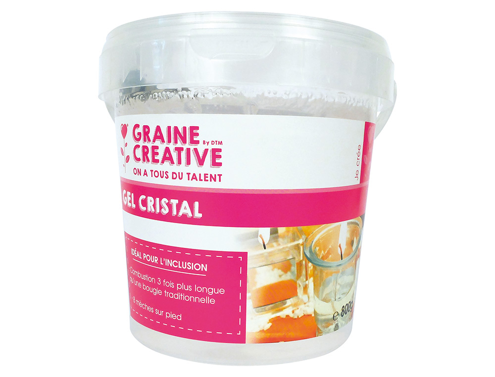 Gel cristal graine creative pour bougies incolore pot 800g