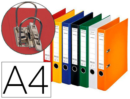 Classeur levier esselte chromos plus a4 pp griffes blocage dos 50mm grand porte-étiquette coloris classiques assortis