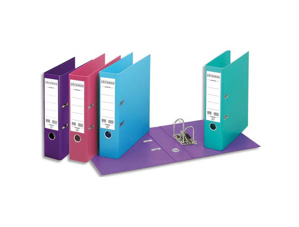 Classeur levier esselte chromos plus a4 polypropylène griffes blocage dos 80mm grand porte-étiquette coloris assortis