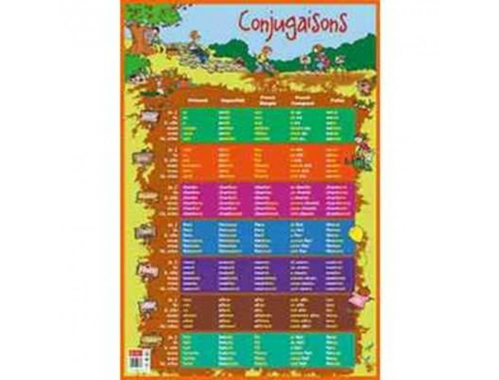 Poster bouchut grandrémy conjugaisons 52x76cm 150g pelliculé effaçable à sec