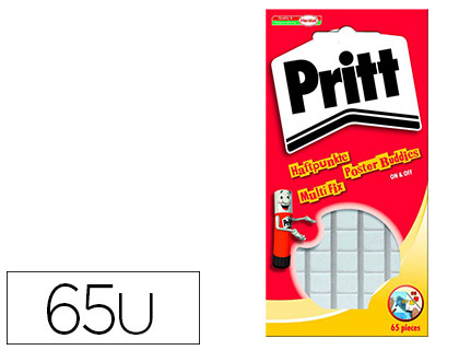Pâte adhésive pritt multi-fix réutilisable étui 65 pastilles