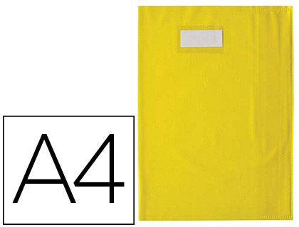 Protège-cahier elba styl'sms pvc opaque 12/100e sans phtalates porte-étiquette et étiquette a4 210x297mm jaune