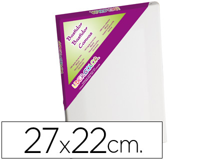 Toile sur chassis liderpapel 3f agraffe au dos 100% coton  1,8x3,8 cm bords en bois      27x22 cm