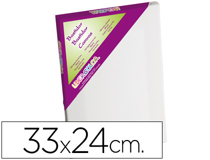 Toile sur chassis liderpapel 4f agraffe au dos 100% coton  1,8x3,8 cm bords en bois      33x24 cm