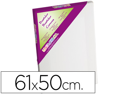 Toile sur chassis liderpapel 12f agraffe au dos 100% coton 1,8x3,8 cm bords en bois      61x50 cm