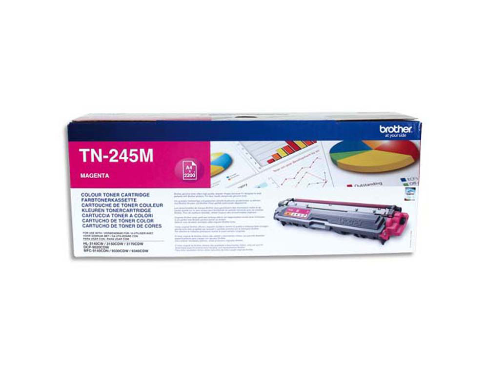 Toner laser original brother tn245m 2200 p magenta
