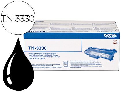 Toner laser original brother tn3330 3000 p noir
