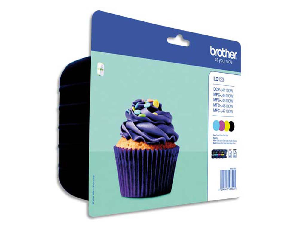 Cartouche d'encre original brother lc123valbp 600 p noir/cyan/magenta/jaune pack 4 couleur