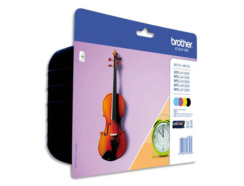 Cartouche d'encre original brother lc127xlvalbp noir/cyan/magenta/jaune pack 4 couleur