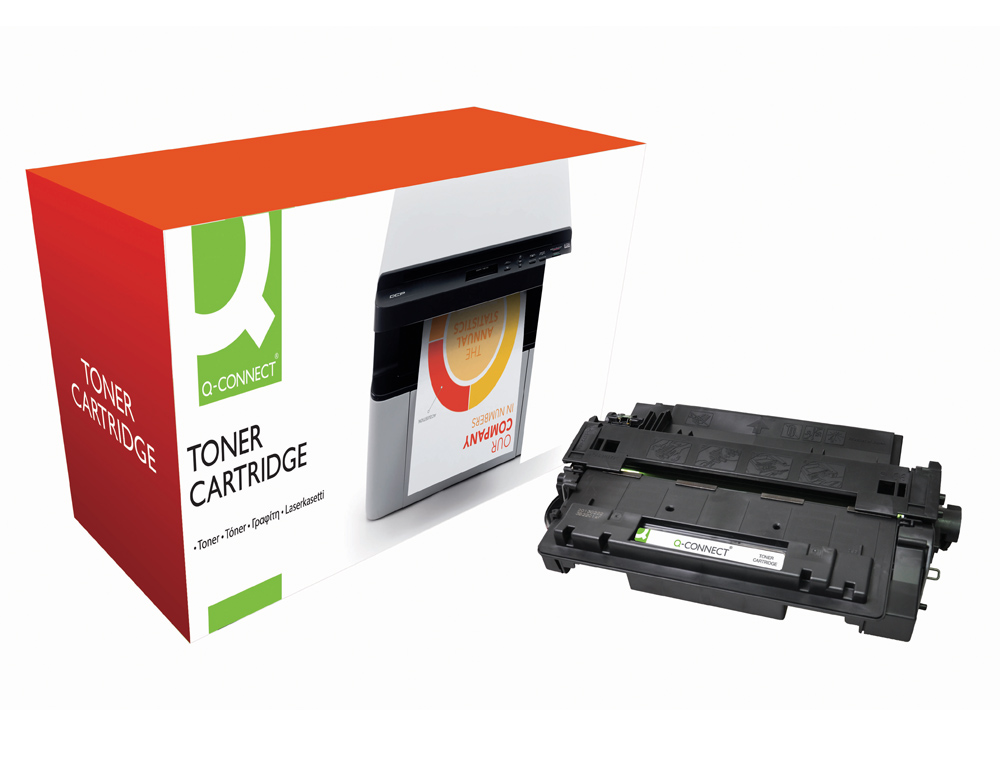 Toner laser compatible q-connect hp ce255a 6000 p noir
