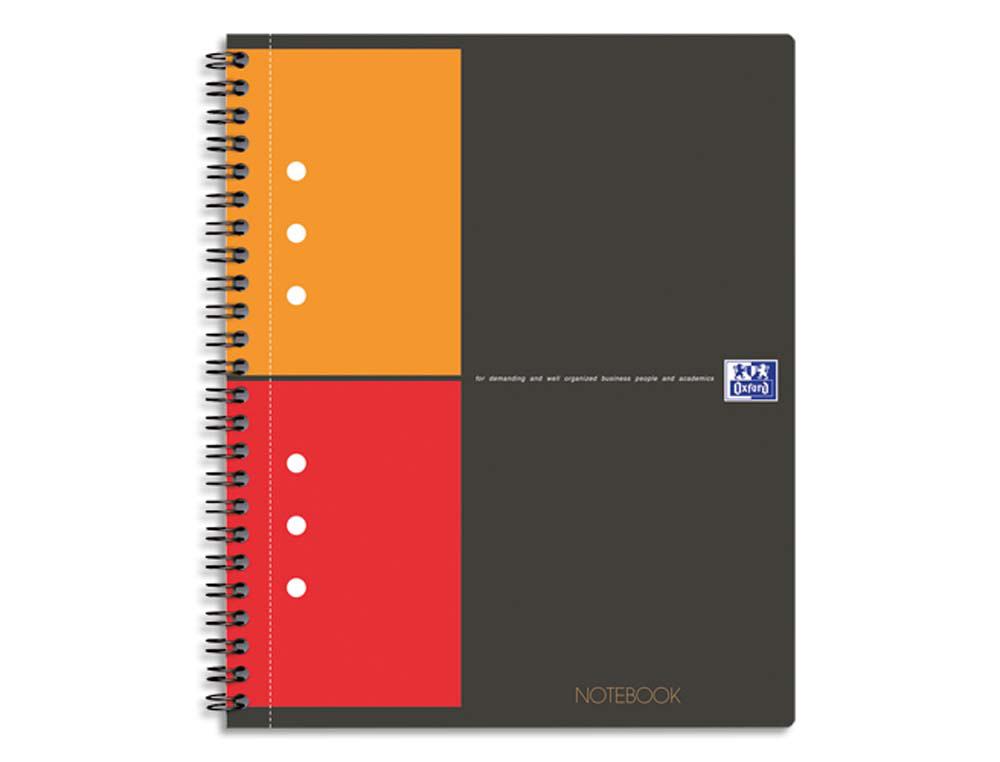Cahier notebook oxford optik paper couverture rigide a5+ 16,9x21cm 160 pages 5x5mm feuilles détachables perforées noir