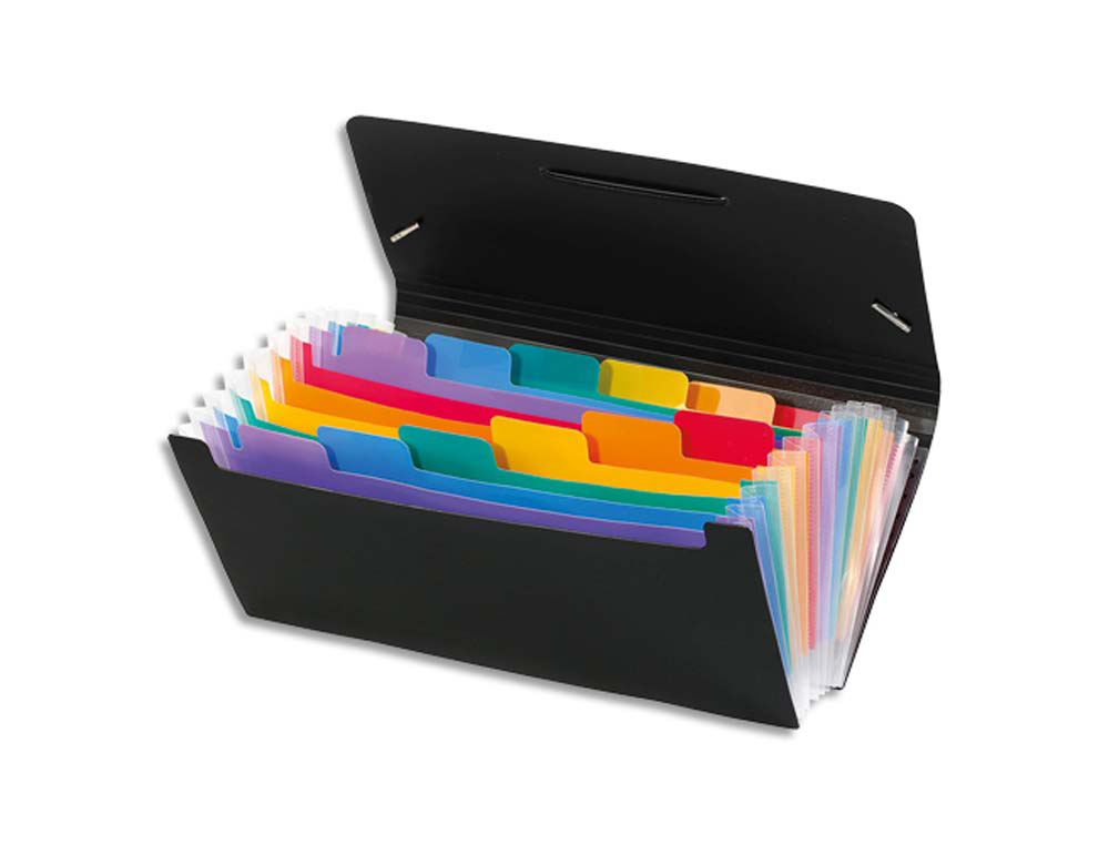 Trieur viquel polypropylène rainbow 7/10e 260x130mm format chèque 12 positions fermeture élastique