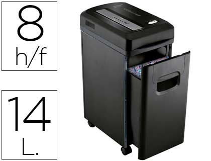 Destructeur q-connect q8 micro vitesse 2.2min coupe micro 3.3x9mm a4 très confidentiel 15l 350x215x484mm 8.22kg