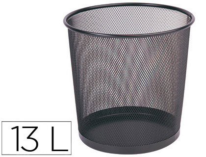 Corbeille à papier q-connect maille métallique 13l 265mm diamètre hauteur 280mm coloris noir