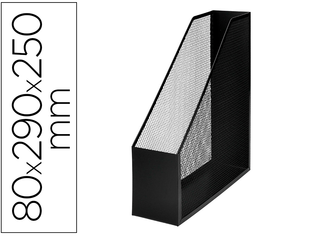 Porte-revues q-connect métal mesh maille métallique 250x79x289mm coloris noir