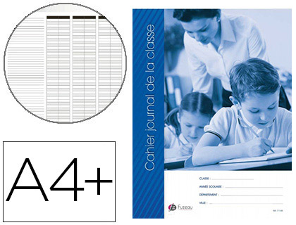 Journal préparation de classe éditions fuzeau couverture carte 1 face 235g a4+ 240x320mm agrafage 3 points 78 pages