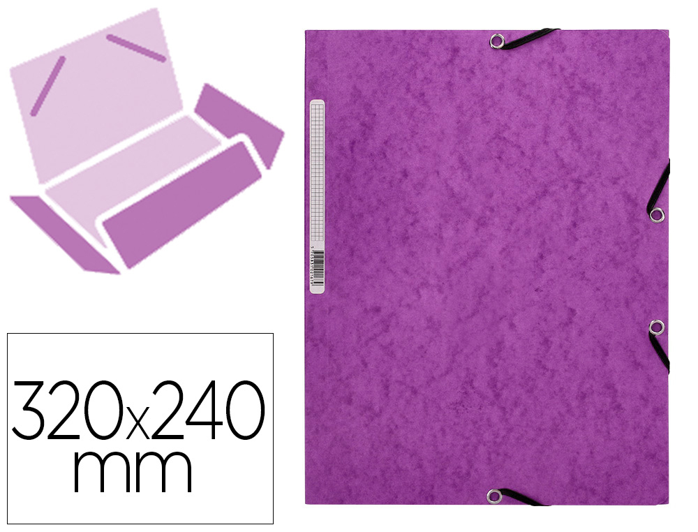 Chemise q-connect carte lustrée 375g pour documents a4 320x243mm 3 rabats coloris violet