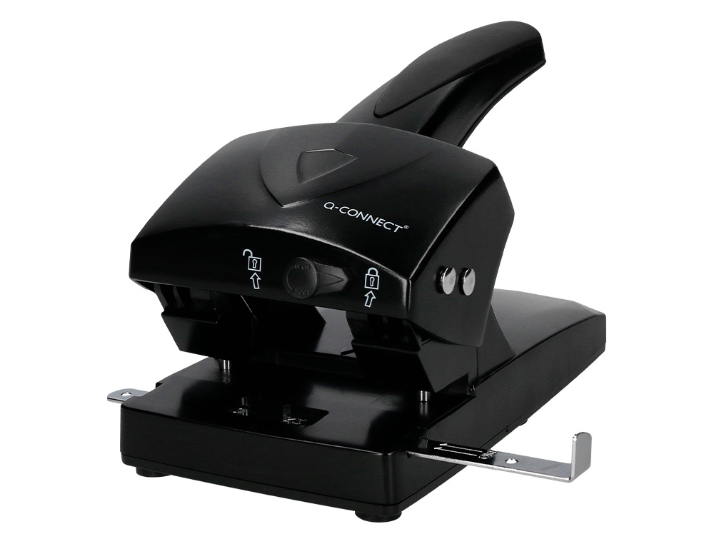 Perforateur q-connect capacité perforation 65f 2 trous usage intensif coloris noir 220x110mm