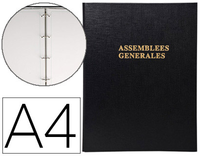 Registre classeur exacompta assemblées générales reliure économique 320x260mm 100 pages 80g