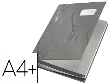 Parapheur leitz design 18 onglets rigides oeillets intercalaires porte-étiquette 340x25x240mm coloris gris