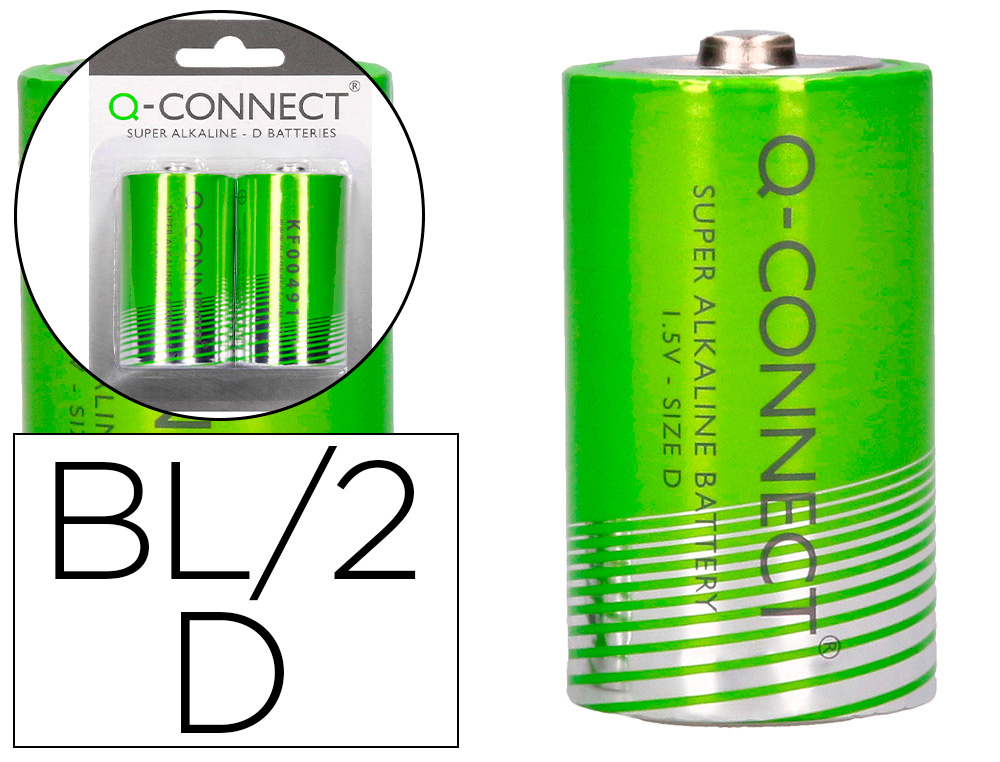 Pile q-connect économique capacité 1.5v i.c.e. lr20 taille d blister 2 unités