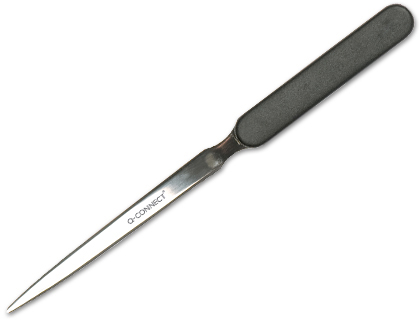 Ouvre-lettres q-connect mancheplastique noir lame chromée   longueur 190mm